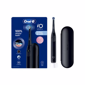 Oral-B iO2i – uzlādējama elektriskā zobu birste, 1 uzgalis, 3 tīrīšanas režīmi, nakts melns