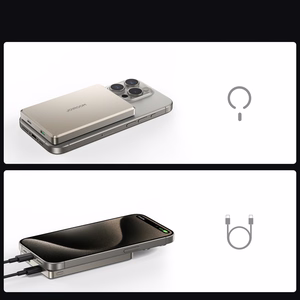 Joyroom JR-PBM08 Pro 22,5 W 10000 mAh ārējais akumulators ar bezvadu uzlādi un 2 x USB-C – titāna krāsā