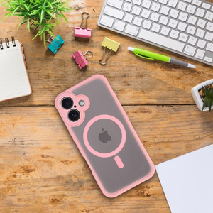 FULL MATTE MAG COVER viedtālruņa apvalks, saderīgs ar MagSafe, paredzēts IPHONE 12 Pro Max gaiši rozā