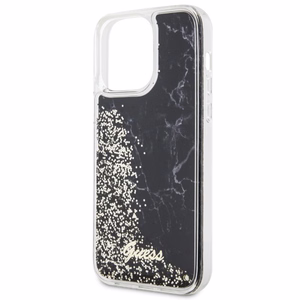 Guess GUHCP14XLCSGSGK iPhone 14 Pro Max 6.7" melns/melns cietais apvalks Liquid Glitter Marble