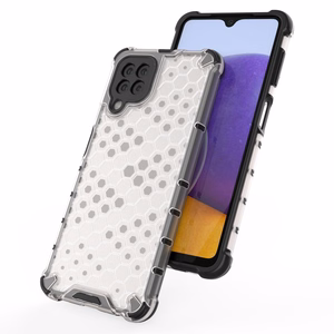 Honeycomb viedtālruņa apvalks ar TPU buferi Samsung Galaxy A22 4G zils