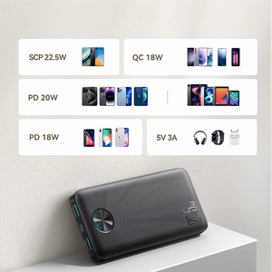 Внешний аккумулятор Joyroom (JR-PBF15) 10000mAh (2xUSB; 1xUSB-C; 22.5W) чёрный