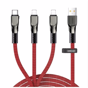 USB kabelis Joyroom 3in1 sarkans 130cm (līdz 3.5A / 480 mbps)