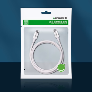 Ugreen US264 60518 USB-C / USB-C PD QC AFC kabelis 1m - balts