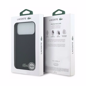 Case Lacoste PVC Petit Pique Semi Wrap Embossed MagSafe Apple iPhone 18 Pro Max black