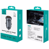 Auto lādētājs USAMS CC322 30W 1xUSB-A 1xUSB-C tarnish