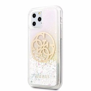 Guess GUHCN58LGIRGP iPhone 11 Pro ciets apvalks Gradient Liquid Glitter Circle Logo
