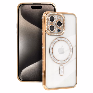 Bling Magnētiskais viedtālruņa apvalks Iphone 14 Pro zelta