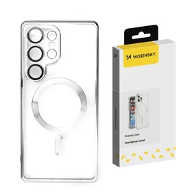 Wozinsky Elektroplātētais viedtālruņa apvalks Samsung Galaxy S25 ar MagSafe – sudrabains