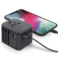 Uniq Voyage LITHOS Collective 33W 2xUSB PD 18W QC 3.0 ceļojumu adapteris - pelēks