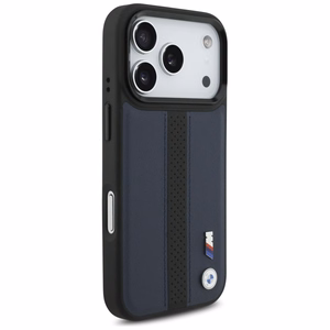 BMW M perforēts MagSafe futrālis ar svītru logotipu iPhone 17 Pro - Tumši zils