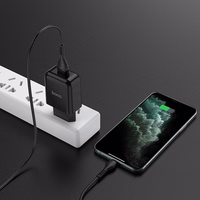 Lādētājs Hoco USB A 2A 10W + Kabelis USB A uz Lightning N2 melns