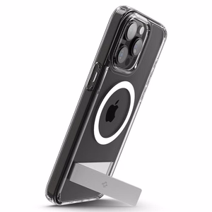 Spigen Ultra Hybrid S Magnētiskais viedtālruņa apvalks ar statīvu iPhone 15 Pro - Caurspīdīgs