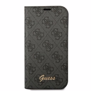 Guess GUBKP14SHG4SHK iPhone 14 6.1 "melna / melna grāmata 4G Vintage Gold Logo