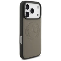 Mercedes Ādas Vintage Logo Magnētiskais viedtālruņa apvalks iPhone 17 Pro - bēšs