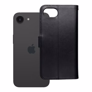 MEZZO Book apvalks viedtālrunim IPHONE 16e (SE 4 2025) - lācis melns