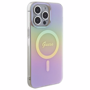 Guess IML Iridescent Magnētiskais viedtālruņa apvalks iPhone 15 Pro - rozā