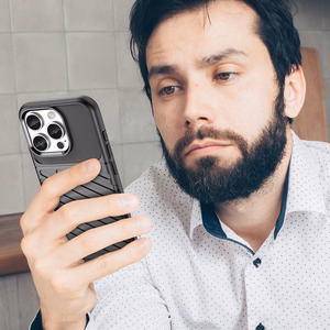 Thunder viedtālruņa apvalks iPhone 16 Pro Max silikona apvalks - melns
