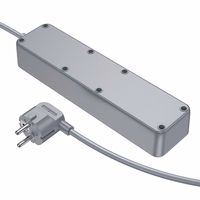 Borofone Barošanas sloksne BAC9 - 3 rozetes 240V + 3xUSB + C tips - PD 20W 2 metri melns