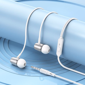 HOCO vadu austiņas Jack 3,5 mm ar mikrofonu M108 sudraba