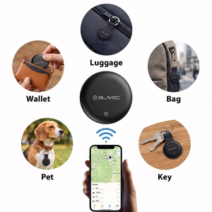 Melns Blavec BTG-02 Bluetooth priekšmetu izsekotājs ar atslēgu gredzenu Apple un Android ierīcēm (BTBTG02-B)