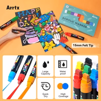 Akrila marķieru pildspalvas ARRTX Jumbo, 10 krāsas