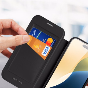 Dux Ducis Skin X Pro iPhone 16 viedtālruņa apvalks ar MagSafe un atveramu vāciņu - melns