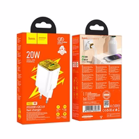 Lādētājs viedtālrunim Hoco USB A + USB C QC3.0 PD 3A 20W N52 balts