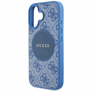 Guess 4G Circle Classic Logo Magnētiskais viedtālruņa apvalks iPhone 16 - zils