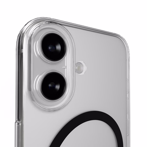 Чехол Puro Lite Mag TPU+PC совместимый с MagSafe для iPhone 17 - прозрачный с чёрным кольцом