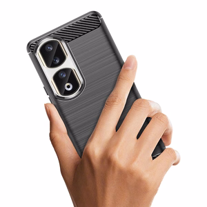 Carbon viedtālruņa apvalks Honor 90 Pro - melns