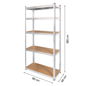 Rebel metāla noliktavas plaukts 180 x 90 x 40, sudraba krāsā