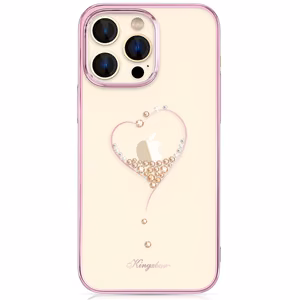 Kingxbar Wish Series silikonais viedtālruņa apvalks iPhone 14 Plus ar Swarovski kristāliem rozā krāsā