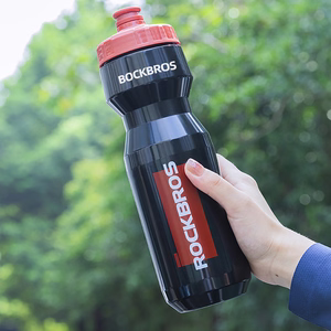 Rockbros 750 ml velosipēda pudele - caurspīdīgi melna ar sarkanu iemuti