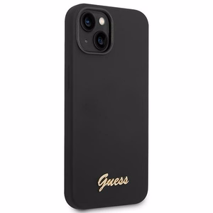 Guess GUHCP14MSLSMK iPhone 14 Plus 6.7 "melns/melns cietais apvalks Silicone Vintage Gold Logo