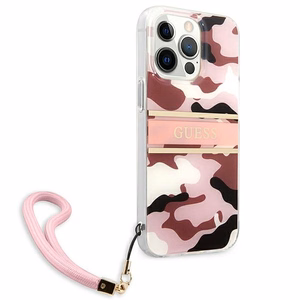 Guess GUHCP13XKCABPI iPhone 13 Pro Max 6.7" rozā/rozā cietais apvalks Camo Siksnas Kolekcija