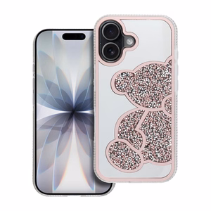 TEDDY BEAR viedtālruņa apvalks IPHONE 17 rozā