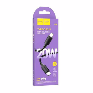Kabelis USB C uz Lightning Hoco PD 2,4A 20W 1 m X96 melns