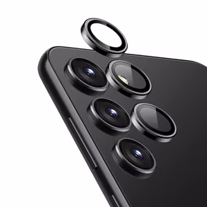 Crong Lens Ring rūdīta stikla kameras objektīvu aizsargs Samsung Galaxy S24+, melns