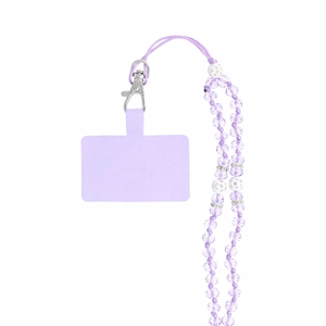 CRYSTAL DIAMOND tālruņa siksniņa, tālruņa piekariņš / auklas garums 74 cm (37 cm cilpā) / uz kakla – violets