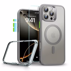 ESR Klasisks Pro komplekts Halolock Magnētiskais iPhone 16 Pro Max viedtālruņa apvalks - pelēks (m)