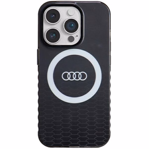 Audi IML Big Logo Magnētiskais apvalks iPhone 14 Pro - melns