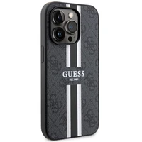 Guess GUHMP14LP4RPSK iPhone 14 Pro 6.1" melns/melns cietais apvalks 4G Printed Stripes MagSafe