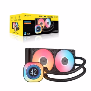 CORSAIR iCUE LINK TITAN 240 RX LCD ūdens dzesētājs