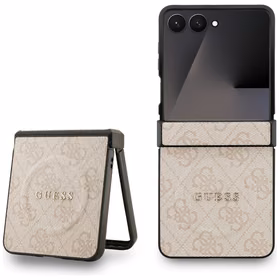 Guess 4G Classic Magnētiskais viedtālruņa apvalks Samsung Galaxy Z Flip 7 - rozā