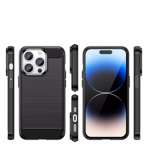 Karboniskais apvalks iPhone 14 Pro Max - gelas aizmugurējais pārklājums, melnas krāsas