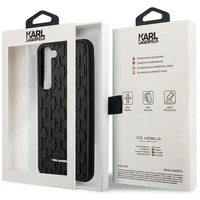 Karl Lagerfeld KLHCS23SRUPKLPK S23 S911 cietais viedtālruņa apvalks melns 3D Monogramma