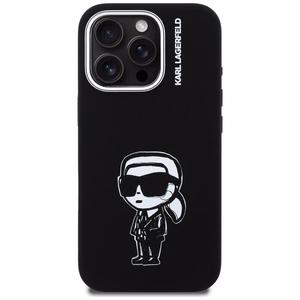Karl Lagerfeld Silikona Karl Sketch MagSafe Maciņš for iPhone 16 Pro Max - melns