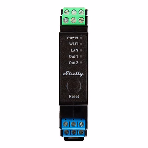 Shelly Pro 2PM реле на DIN-рейке 2-канальное WiFi LAN с измерением мощности