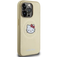 Hello Kitty ādas Kitty Head magnētiskais viedtālruņa apvalks iPhone 13 Pro / 13 - zelta